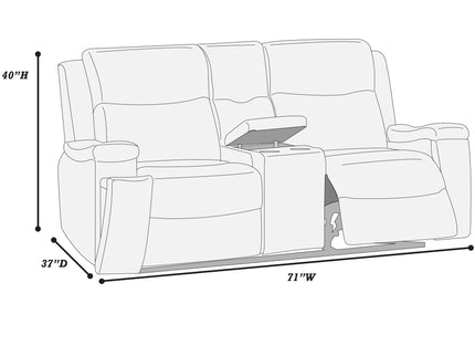 Modern Manual Motion Living Room Set With Hidden Cup Holders