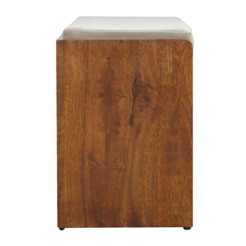 Pull Out Shoe Bench - Chestnut / Mud Linen