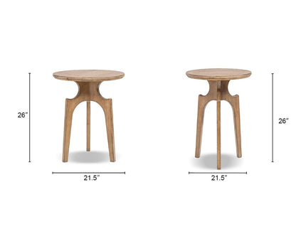 Carmel - Round Side Table - Antique Brown