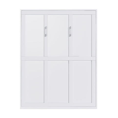 Queen Murphy Bed, Foldable Wall Bed, Space Saving Design For Bedrooms - White