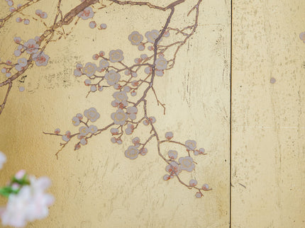 Cherry Blossom Wall Art Panels, Wall Decor For Living Room Dining Room Office Bedroom (Set of 2) - Gold