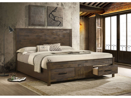 Greely - Eastern King Storage Bed - Brown
