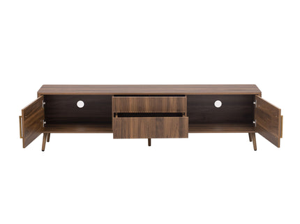 TV Stand With 2 Drawers, Media Console Table - Walnut