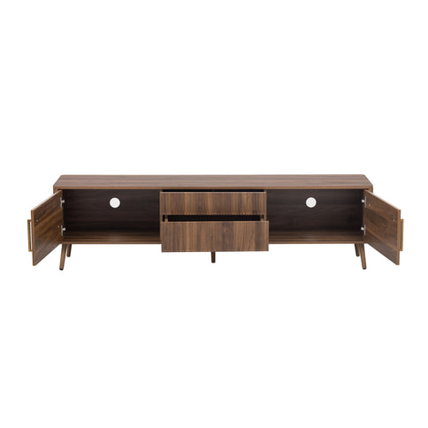 TV Stand With 2 Drawers, Media Console Table - Walnut