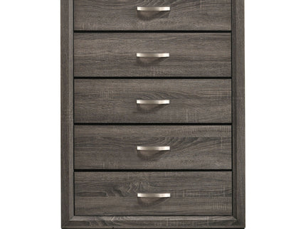 Gregory - 5 Drawer Chest - Smoke Gray
