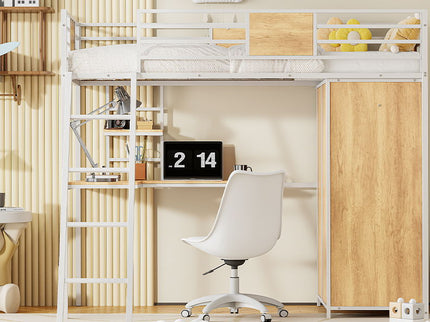 Loft Bed With L Shape Desk And Wardrobe
