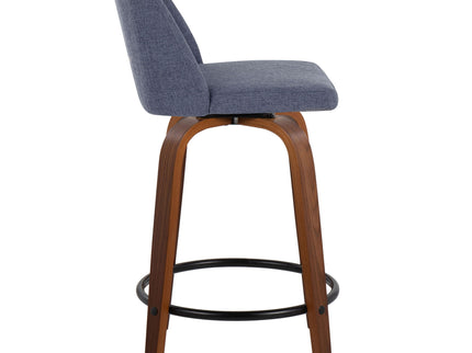 Toriano - Mid Century Modern, Fixed Height Counter Stool & Swivel And Round Footrest (Set of 2)