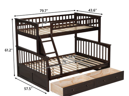Bunk Bed With Drawers, Convertible Storage Bed