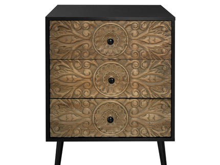 3 Drawer Cabinet, Suitable For Bedroom - Black
