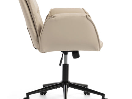 Criss Cross Swivel Desk Chair With Adjustable Armrests & Wheels For Home Office