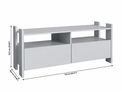 TV Stand For TVs Up To 55" With Open Shelves And 2 Drawers - White