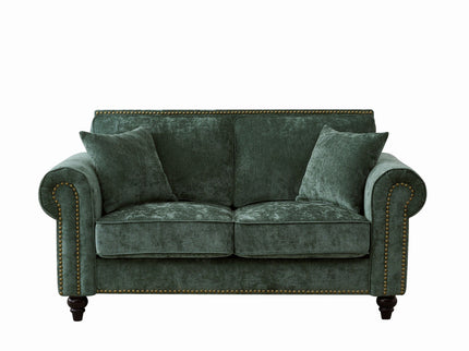 2 Seater Sofa With Rolled Arms, Tufted Upholstered Couch