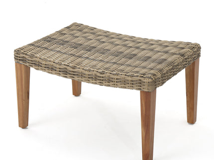 Outdoor Rattan Wicker Ottomans - Gray
