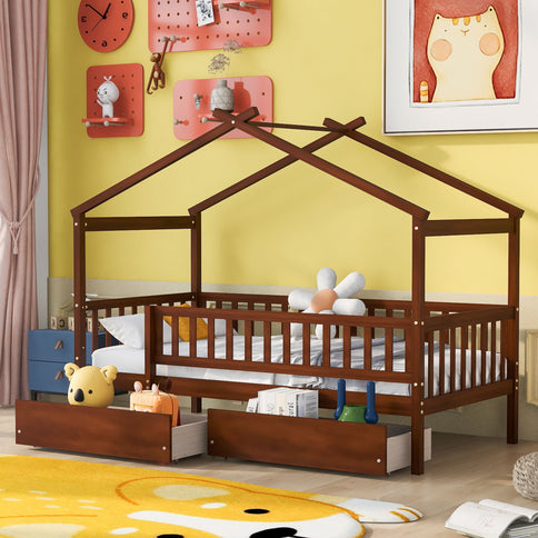 House Bed With 2 Drawers