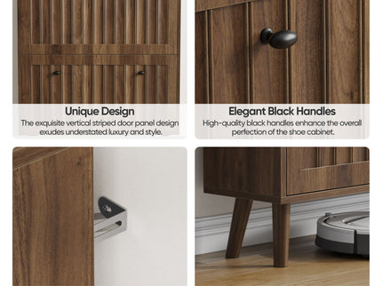 Shoe Cabinet, Storage Unit For Hallways - Walnut