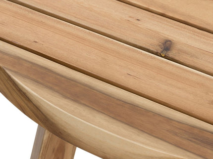 Round Dining Table, Solid Wood - Natural Wood / Brown