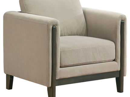 Fisher - Upholstered Panel Arm Accent Chair - Taupe