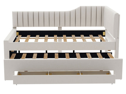 Upholstered Daybed With Trundle And 3 Drawers