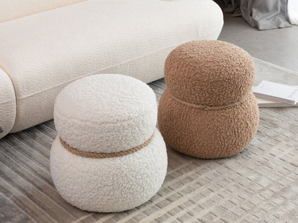 Snowman Stool With Cushion And Solid Wood Frame