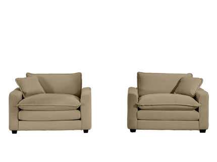 Modern Classic Fabric Single Chair Deep Seat Sofa With Pillow