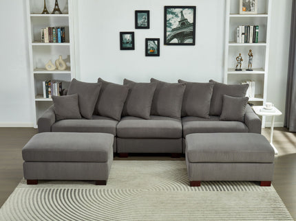 5 Seater Oversized Convertible L & U Shaped Couch