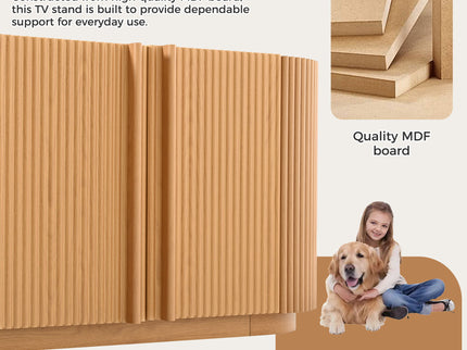 TV Stand With Fluted Tambour Style Door