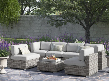 Outdoor Wicker Seating Group With Cushions