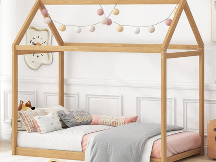 Wooden House Shaped Bed