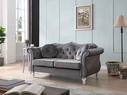 Stylish Flared Arm Loveseat