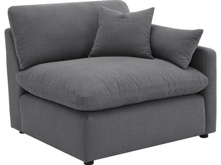 6 Piece Upholstered Modular Sectional Sofa With Reversible Cushions And Ottoman - Charcoal