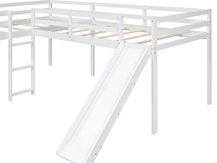 L Shaped Loft Bed With Ladder And Slide