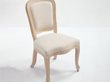 Dining Chairs Upholstered With Fan Shaped Back (Set of 2) - Beige
