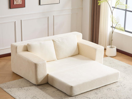 Comfortable Deep Seat Loveseat Sofa Bed, Reversible Cushion With Pillows