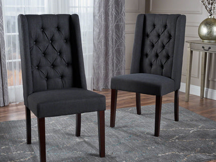 Sophisticated Tufted Dining Chair With High Back Design