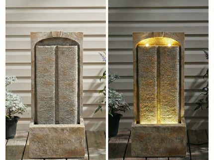 Modern Outdoor Water Fountain With LED Lights