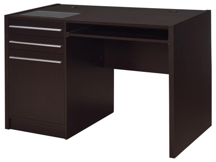 Maxim - 2 Drawer Computer Desk With Lift Top Storage And Power Outlet - Cappuccino