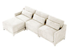Beige / 2 Pc. 4 Seater Sectional, Ottoman