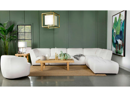 Nevve - 6 Piece Upholstered Tufted Sectional - Ivory