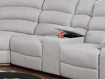 Manual Motion Reclining Loveseat 3 Piece Sectional Set With Console Storage And Cup Holders