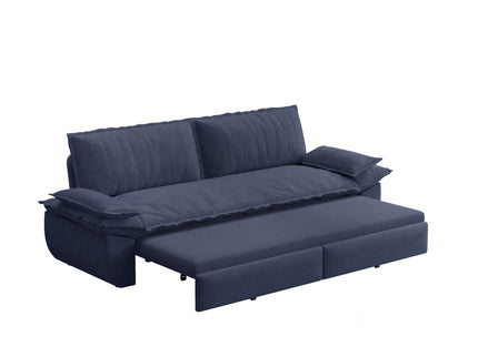 Queen Pull Out 3 In 1 Convertible Sleeper Sofa Bed - Blue