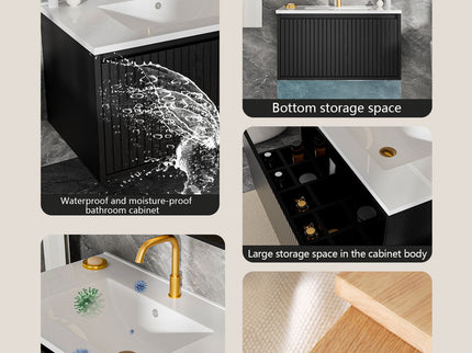 Wall Mounted Floating Bathroom Vanity With Sink And Drawers