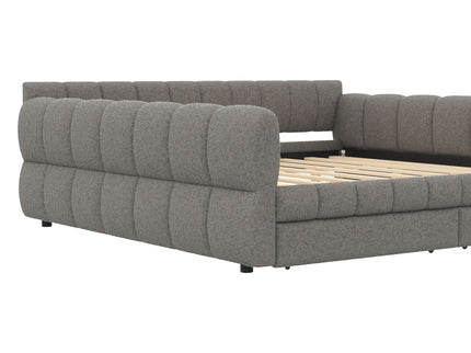 Upholstered Platform Bed With USB Charging And 2 Storage Drawers