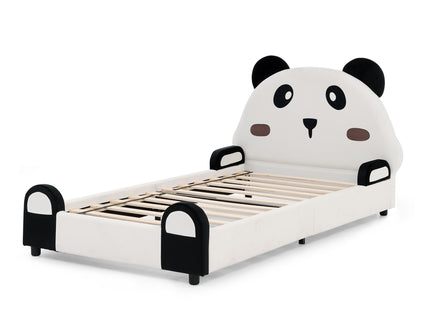Twin Size Cute Panda Shaped Kids Bed - White / Black
