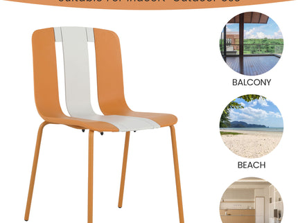 Modern Striped Blocking Single Chairs (Set of 4)