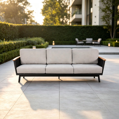 Sofa Set With Armrests - Black / Black Multi