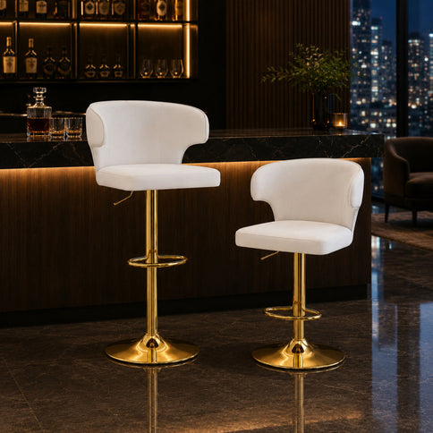 Adjustable Swivel Bar Chair With High Back Support