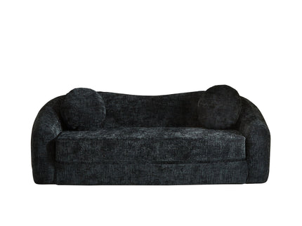 Curved Convertible Sofa, 2 In 1 Frameless Folding Sofa Bed With Pull Out Base And Deep Seat
