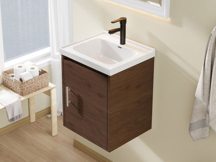 Floating Bathroom Vanity Combo, Wall Mounted Cabinet With Sink & Soft Close Doors For Small Bathrooms