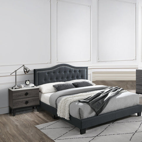 European Style Bed, Button Tufted Headboard