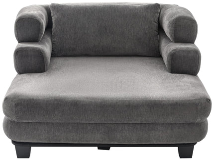 Oversized Chaise Lounge Sofa Bed With Deep Seat And Layered Armrests